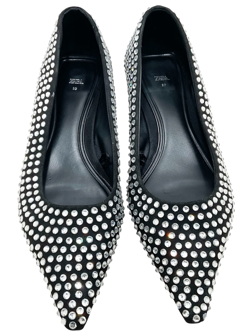 {Zara} Rhinestone Pointed Toe Flats